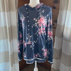 Floral hoodie shirt